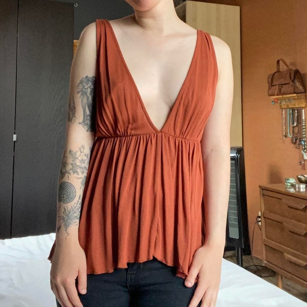 Urban Outfitters Deep V Empire Waist Tank